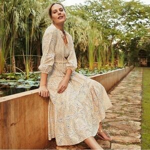 Chico’s Eyelet Floral Tiered Maxi Dress 12